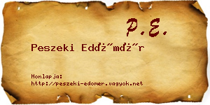 Peszeki Edömér névjegykártya